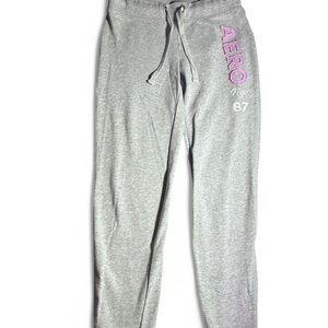 Grey Aeropostale sweatpants with purple logo